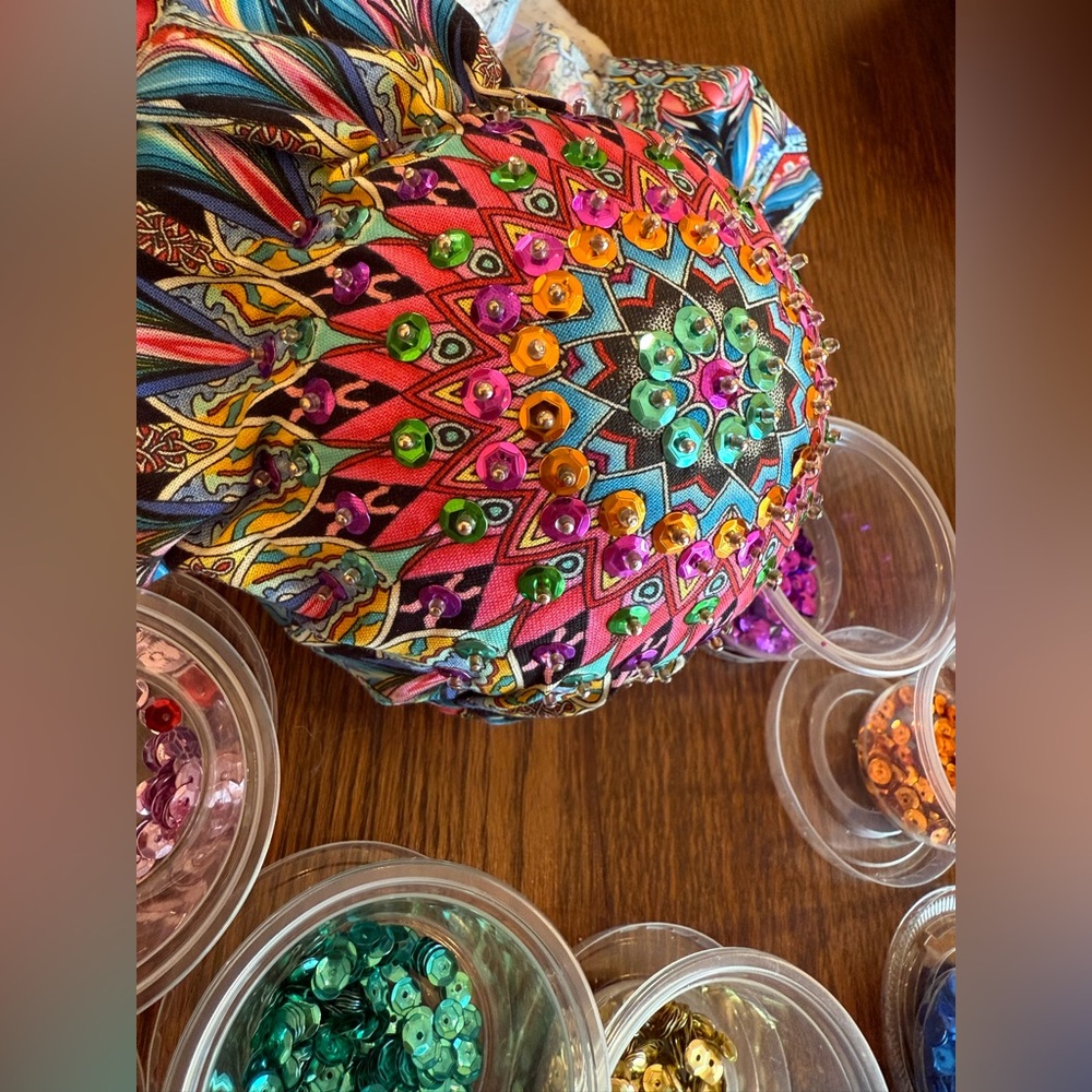 Vibrant Multicolor Sequin Sphere - image 1